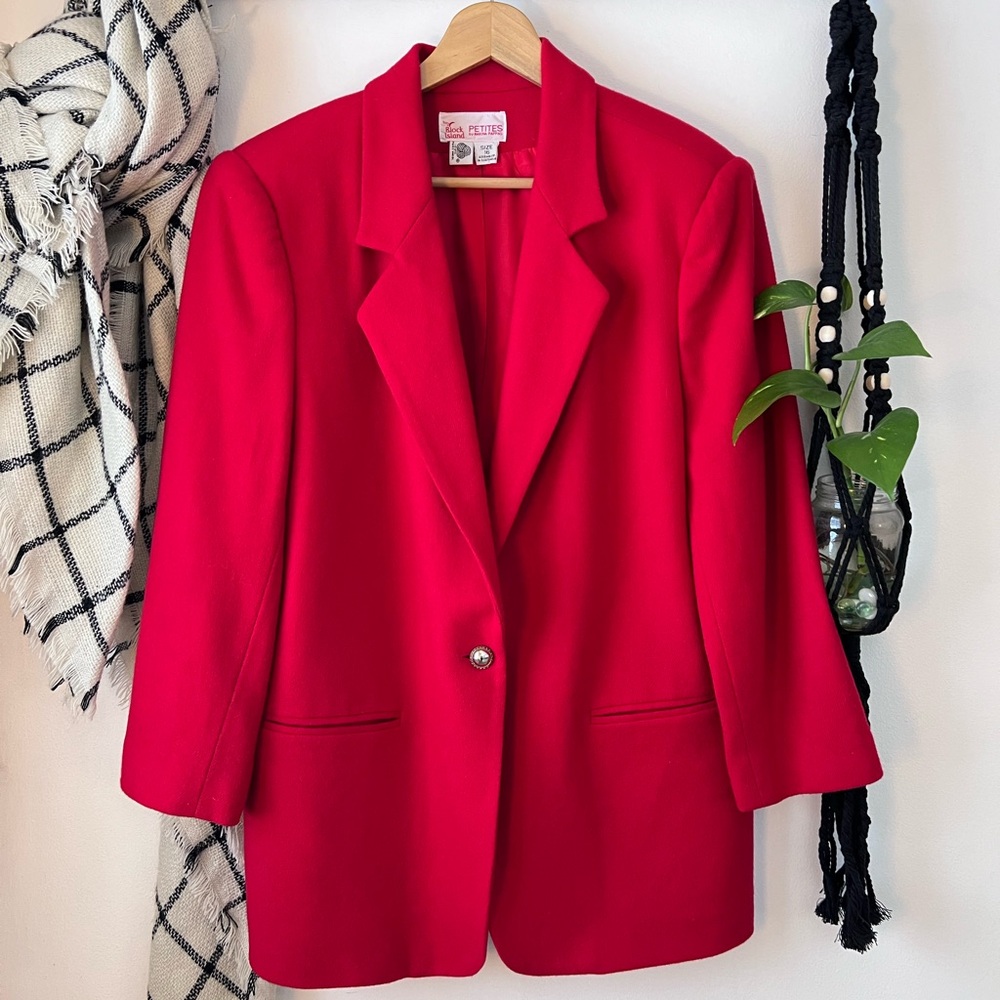 VTG 90s 100% Wool Block Island Petites Marina Blazer